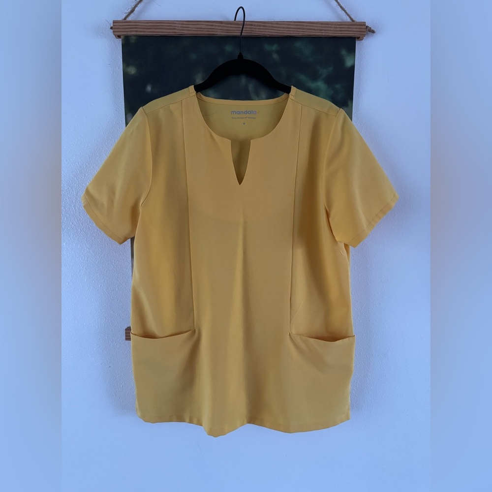 Mandala yellow scrub top